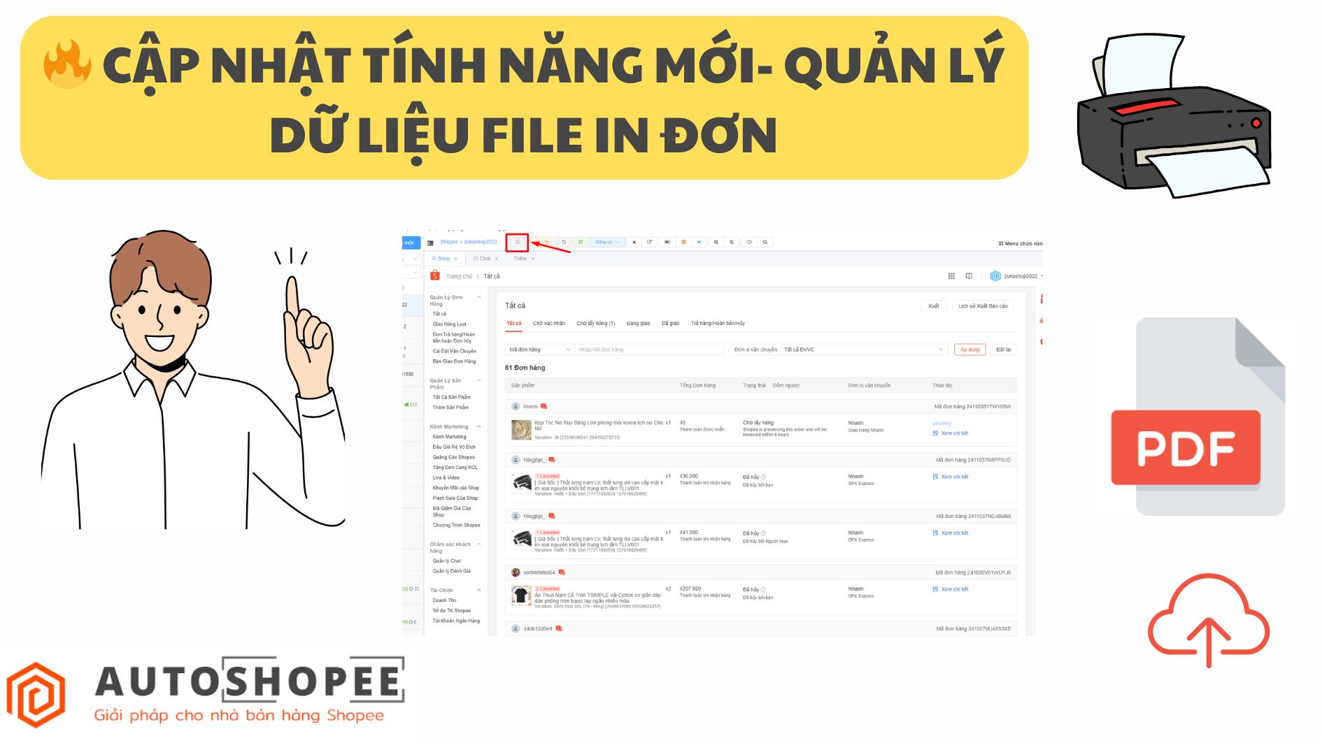 Lịch sử In đơn PDF tra cứu mã vận đơn