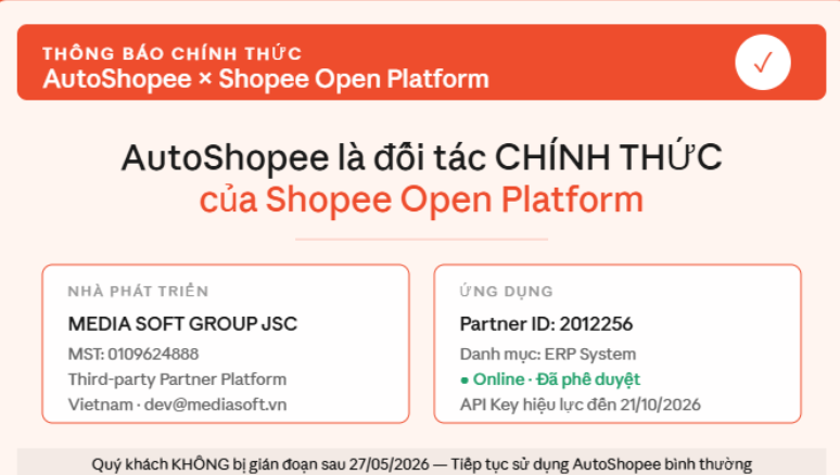 AutoShopee không bị ảnh hưởng bởi chính sách mới của Shopee từ 27/05/2026