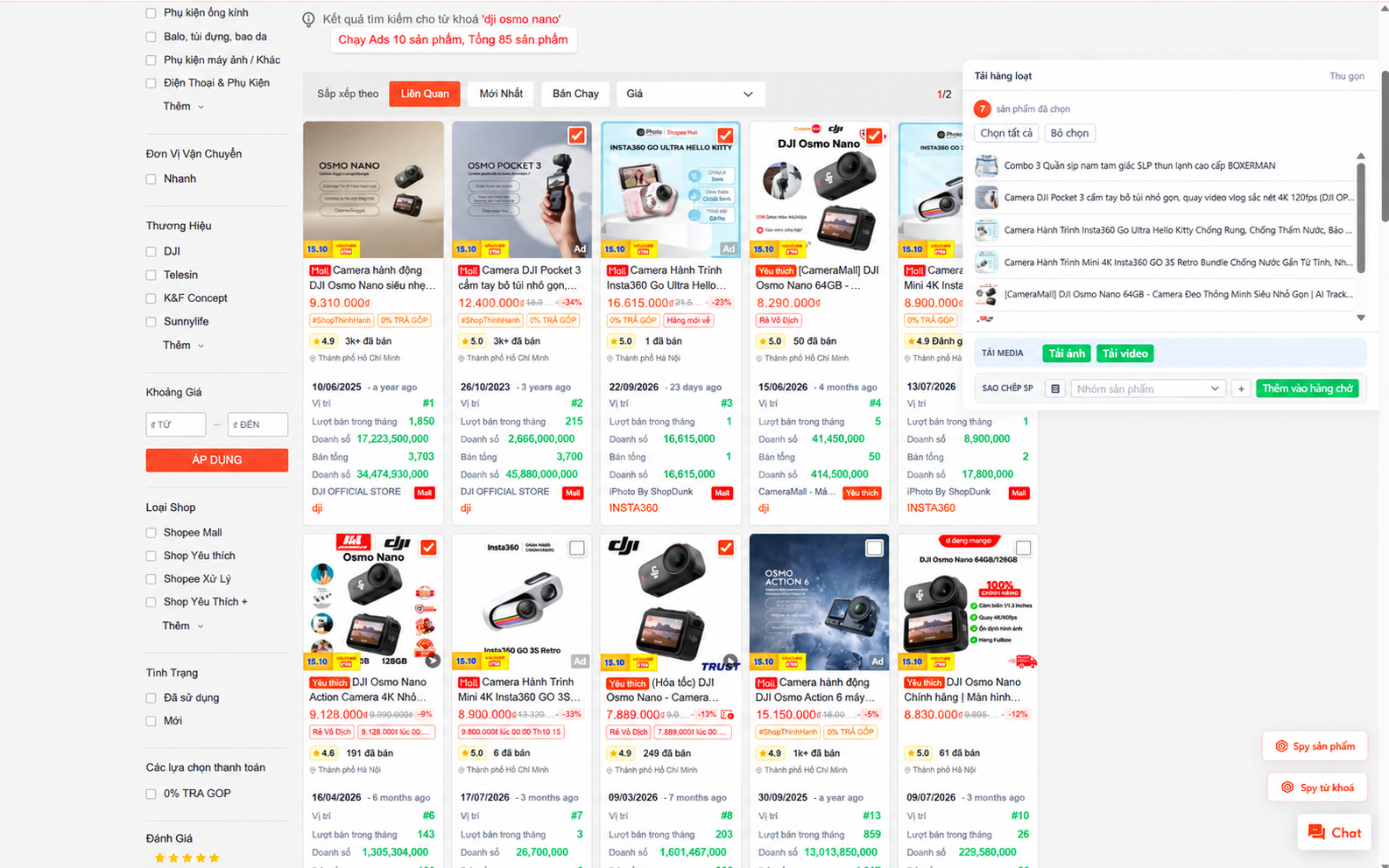 AutoShopee Kit quét trang tìm kiếm Shopee và tải ảnh, video sản phẩm hàng loạt